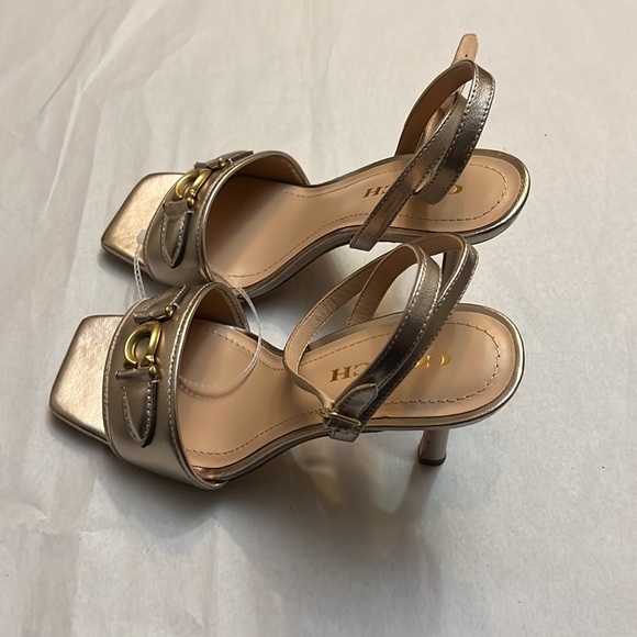 COACH Kyra Metallic Leather Sandal - Picture 7 of 12